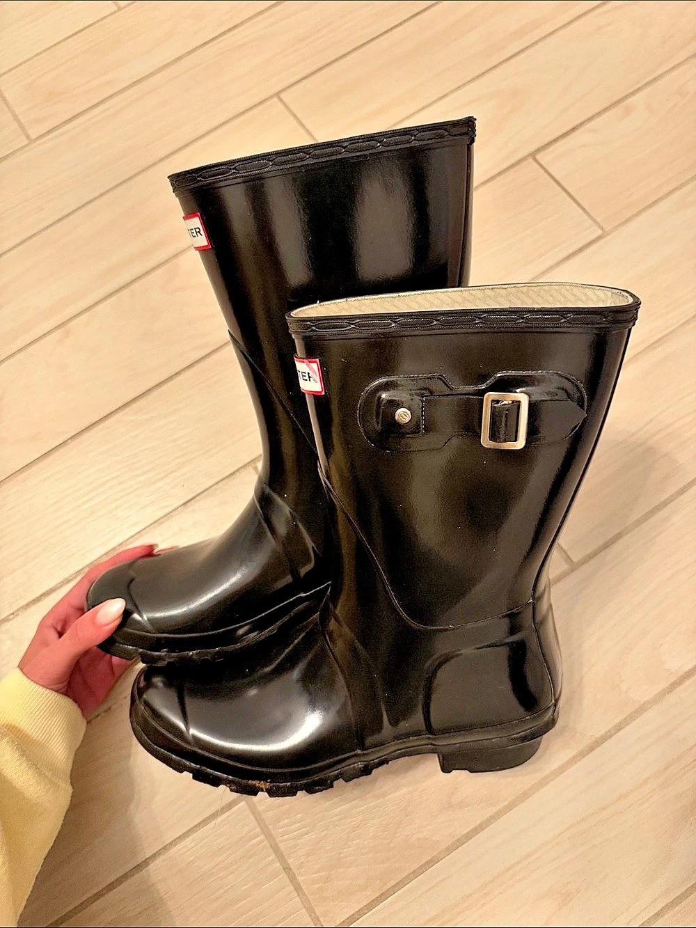 Hunter Original Short Gloss Rain Boots Black - Picture 3 of 4